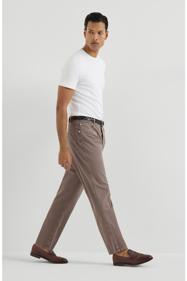 Gabardine garment dyed trousers, Alternate, color, Hazelnut