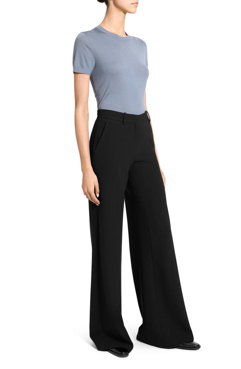 Theory Fluid Flare Leg Pants, Alternate, color, Black