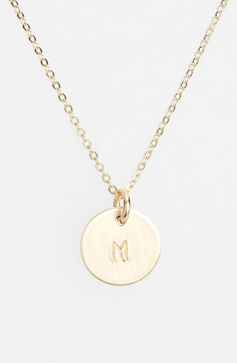 14k-Gold Fill Initial Mini Circle Necklace