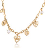 Juicy Couture Heart Juicy Logo Charm Necklace, 18+2''