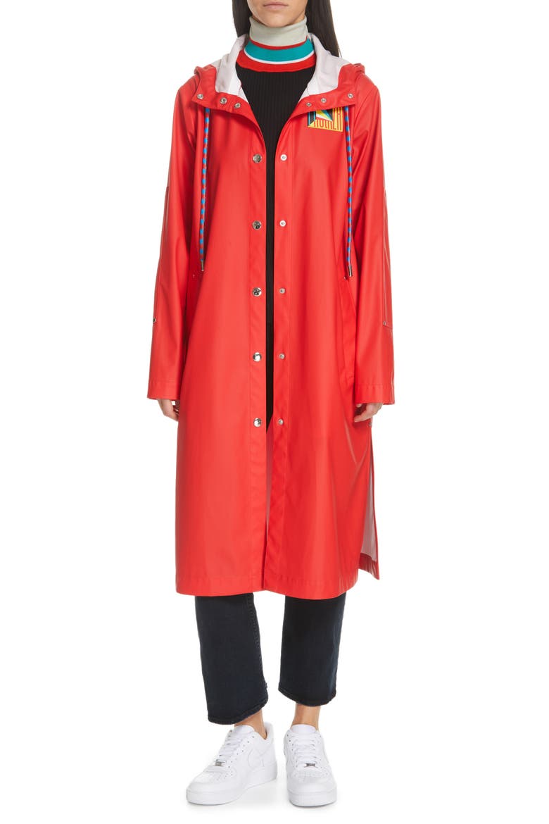 PSWL Longline Raincoat, Main, color, BRIGHT REDDNU