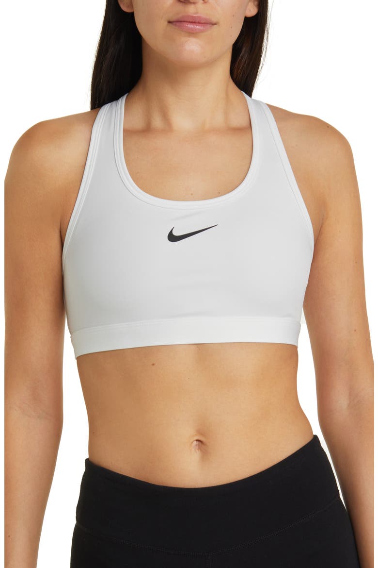 Dri-FIT Swoosh Medium Support Padded Sports Bra, Main, color, 100 100 WHITE/BLACK