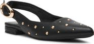 Anne Klein Kalil Faux Leather Slingback Pointed Toe Flat