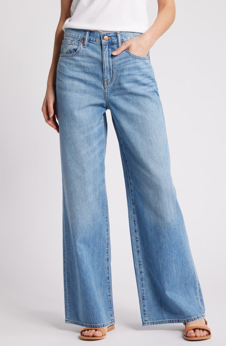 Madewell Super Wide Leg Jeans, Main, color, Lelani Wash