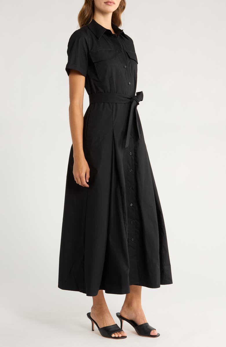 Ted Baker Box Pleat Tie Belt Cotton Maxi Shirtdress, Alternate, color, 