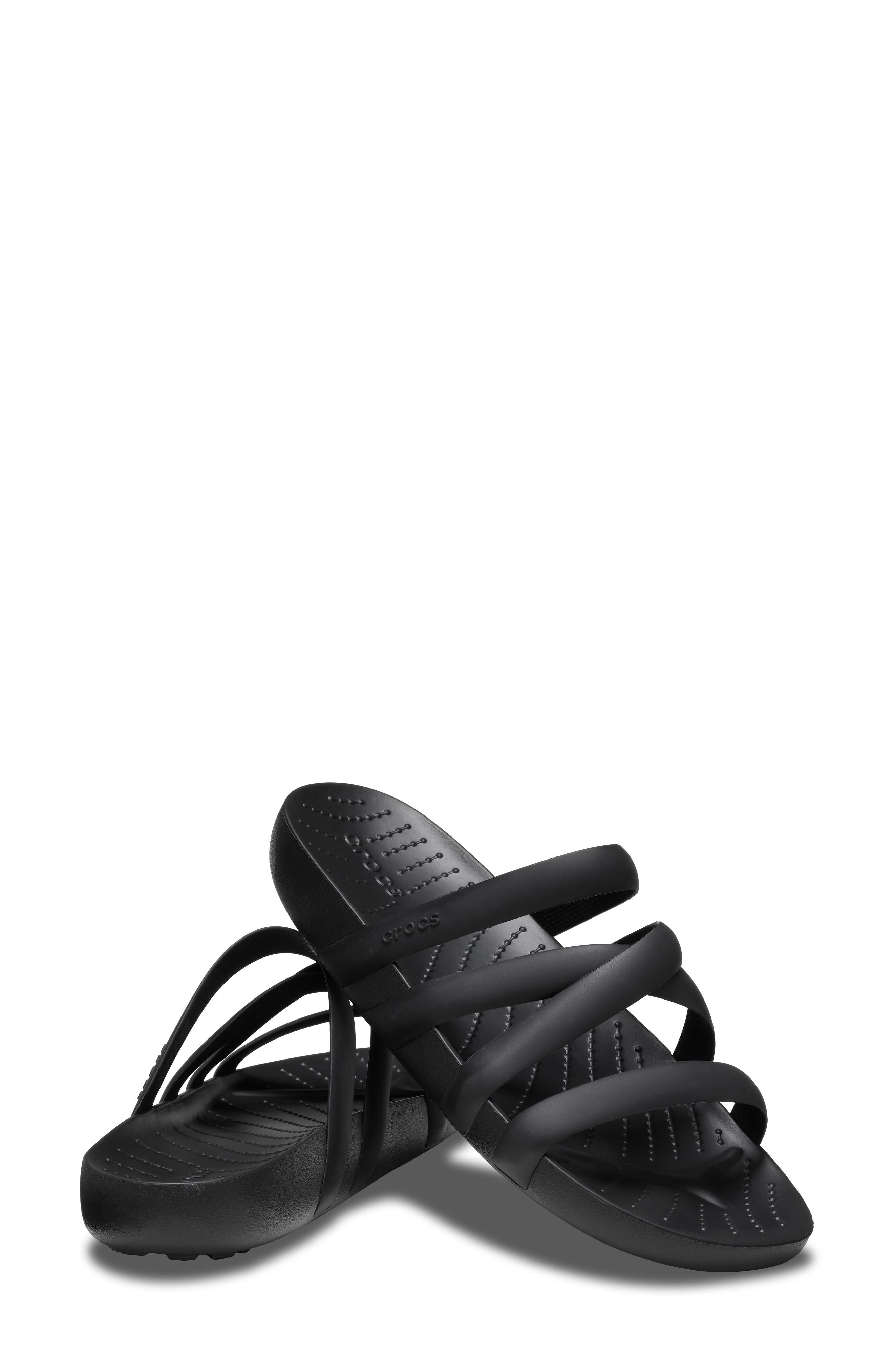 CROCS Splash Strappy Slide Sandal, Alternate, color, Black