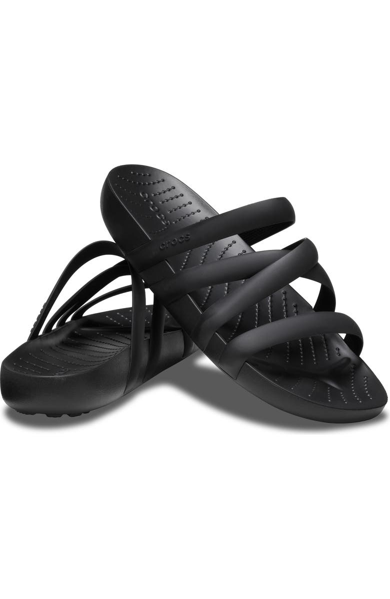 CROCS Splash Strappy Slide Sandal, Alternate, color, Black