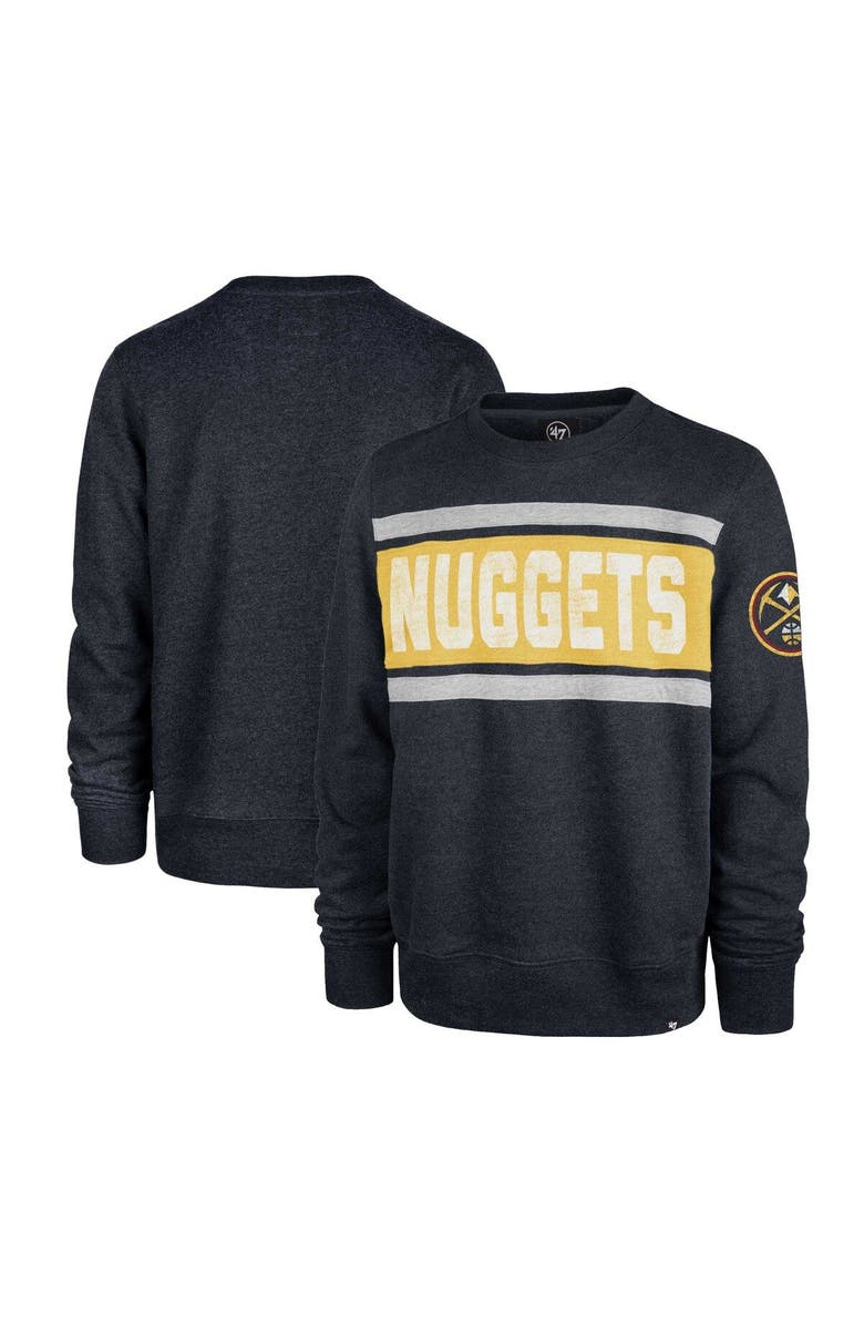 '47 Men's '47 Heather Navy Denver Nuggets Tribeca Emerson Pullover Sweatshirt, Main, color, 