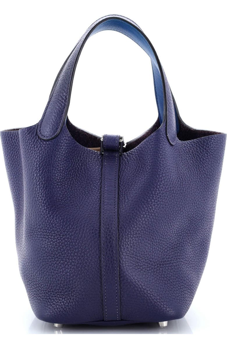 Pre-Owned Hermes Eclat Picotin Lock Bag Clemence with Swift PM, Alternate, color, Bleu Encre