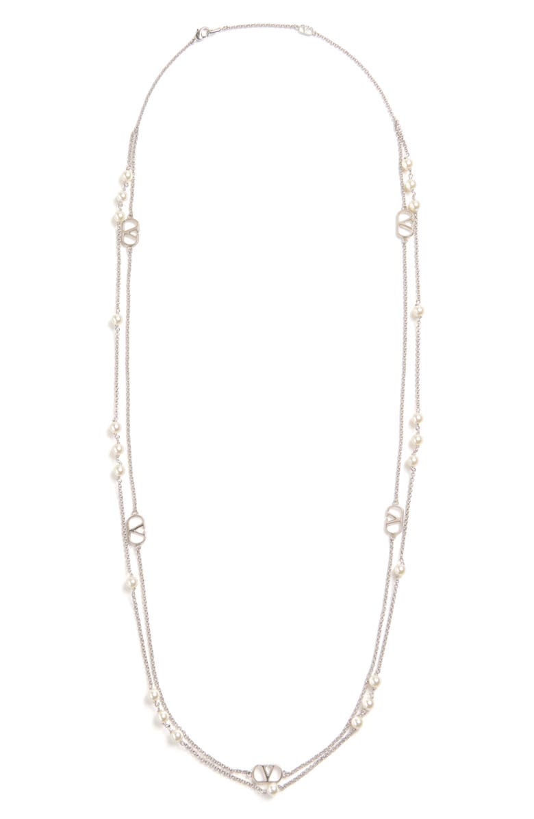 Valentino Garavani VLOGO Signature Layered Necklace, Main, color,