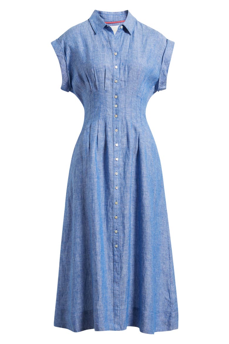 Tonya Linen Shirtdress, Alternate, color, STARLIGHT NAVY X RESORT WHITE