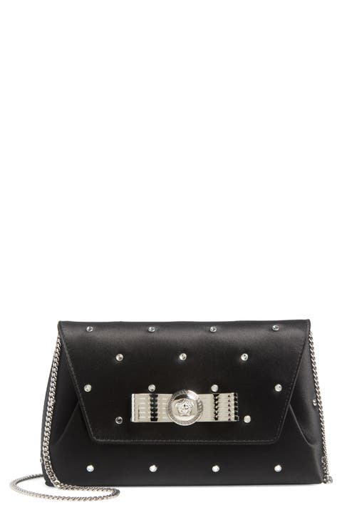 Medusa 95 Crystal Embellished Satin Envelope Clutch