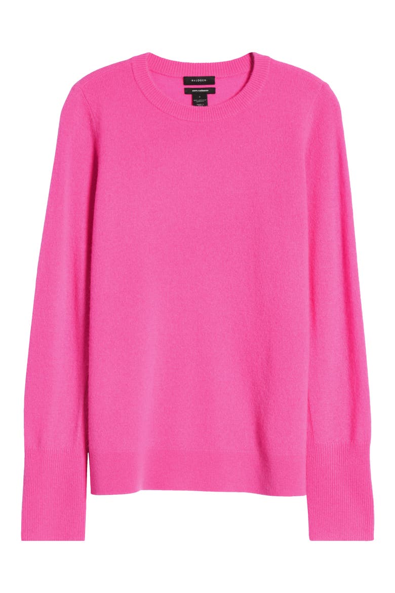 Crewneck Cashmere Sweater, Alternate, color, PINK FLASH