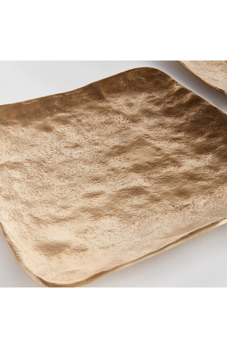 Napa Home & Garden Imani Decorative Square Gold Aluminum Metal Trays, Set of 3, Alternate, color,