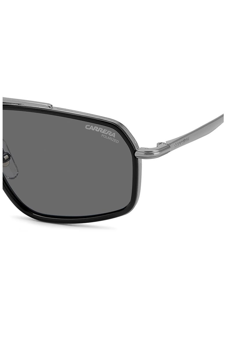 338/S 58mm Polarized Rectangular Aviator Sunglasses, Alternate, color, DARK RUTHENIUM BLACK