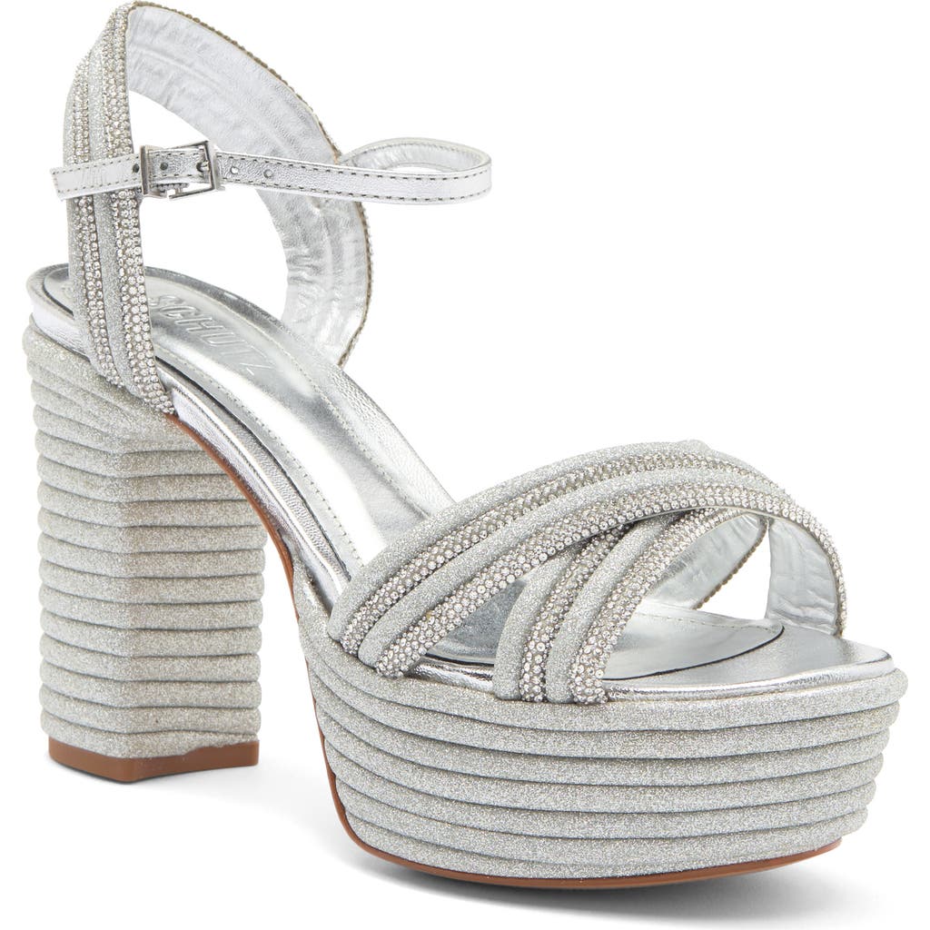 SCHUTZ SCHUTZ LATIFAH GLAM RHINESTONE PLATFORM SANDAL