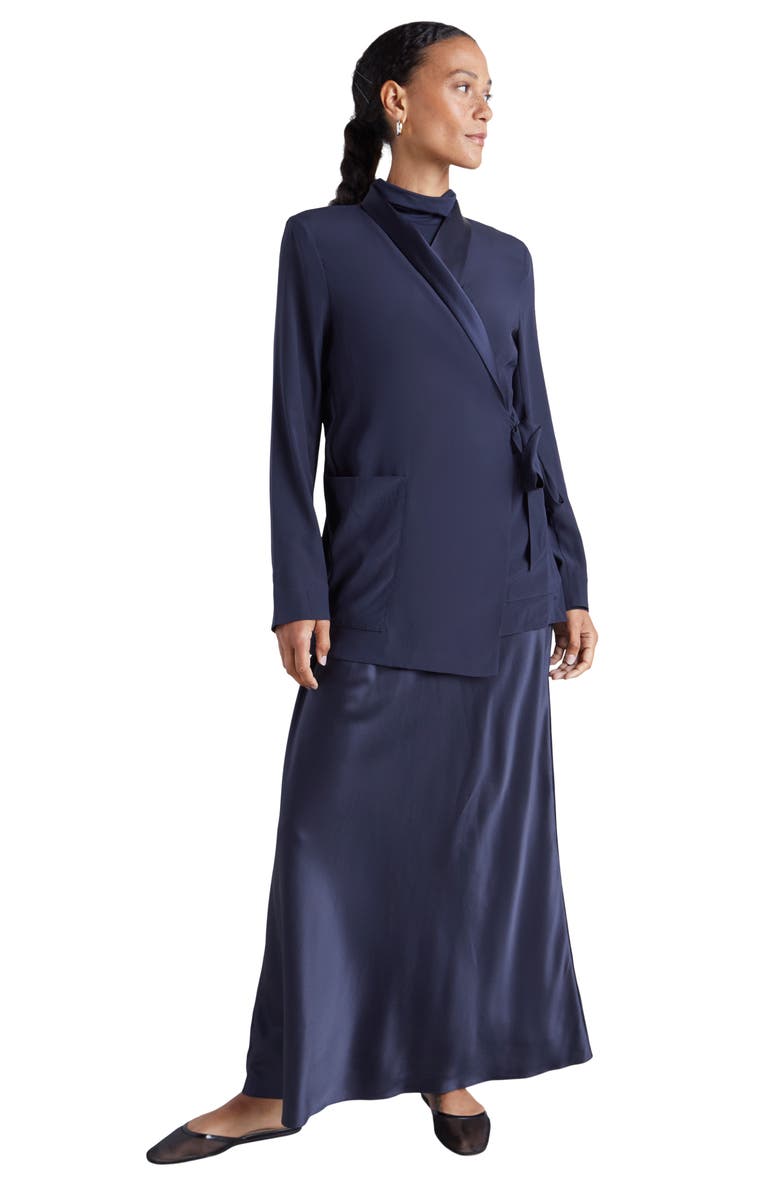 Splendid x Kate Young Stretch Silk Wrap Blazer, Alternate, color, 