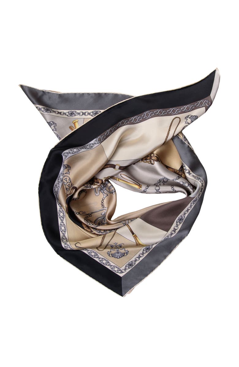 Elizabetta Gabriella - Hand Rolled Silk Foulard for Women, Main, color, Hazelnut