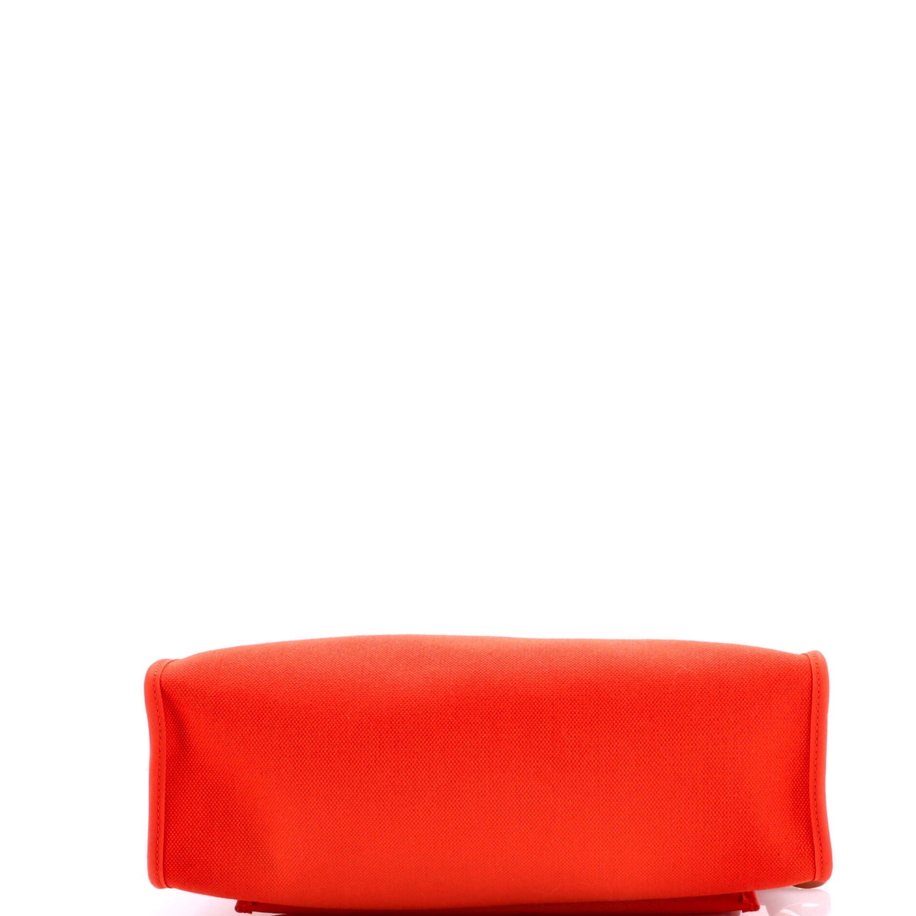 Pre-Owned Hermes Herbag Zip Leather and Toile 31, Alternate, color, Orange Poppy