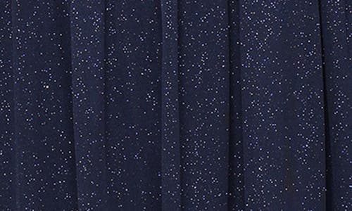 Sl Fashions Glitter Flutter Sleeve Gown In Multi