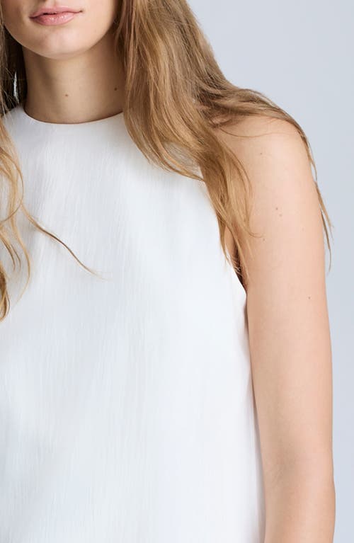 Kenneth Cole Sheer Mesh Overlay Midi Dress In Pure White