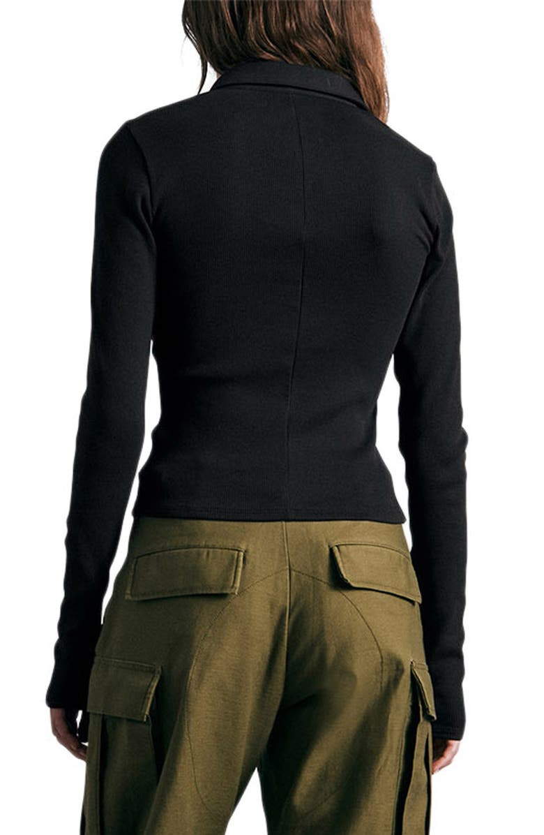 rag & bone Essential Long Sleeve Rib Polo, Alternate, color, 