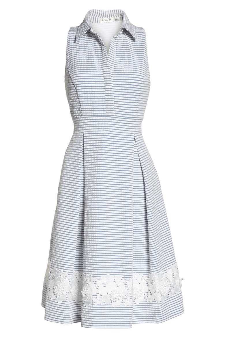 Halter Shirtdress, Alternate, color, BLUE/ WHITE
