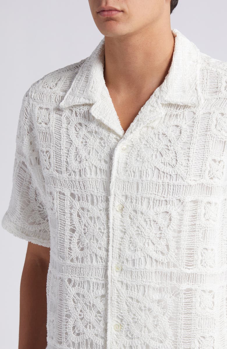 NN07 5390 Julio Cotton Crochet Camp Shirt, Alternate, color, 