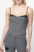 French Connection Owen Plaid Suiting Corset Top