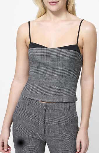 French Connection Owen Plaid Suiting Corset Top