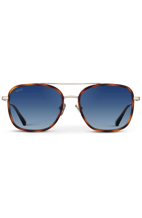 Gia - 54mm Oversized Square Aviator Polarized Sunglasses