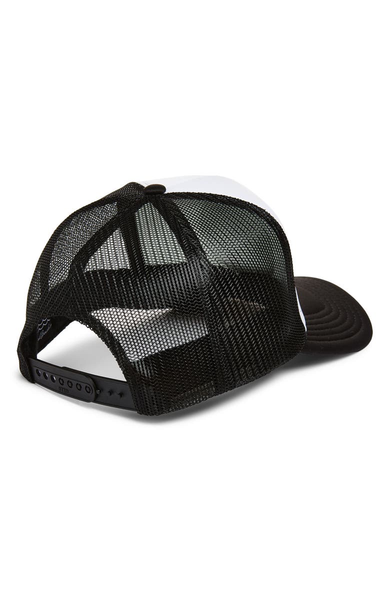 Local Beach Bolt Smiley Face Trucker Hat, Alternate, color, Black/ White