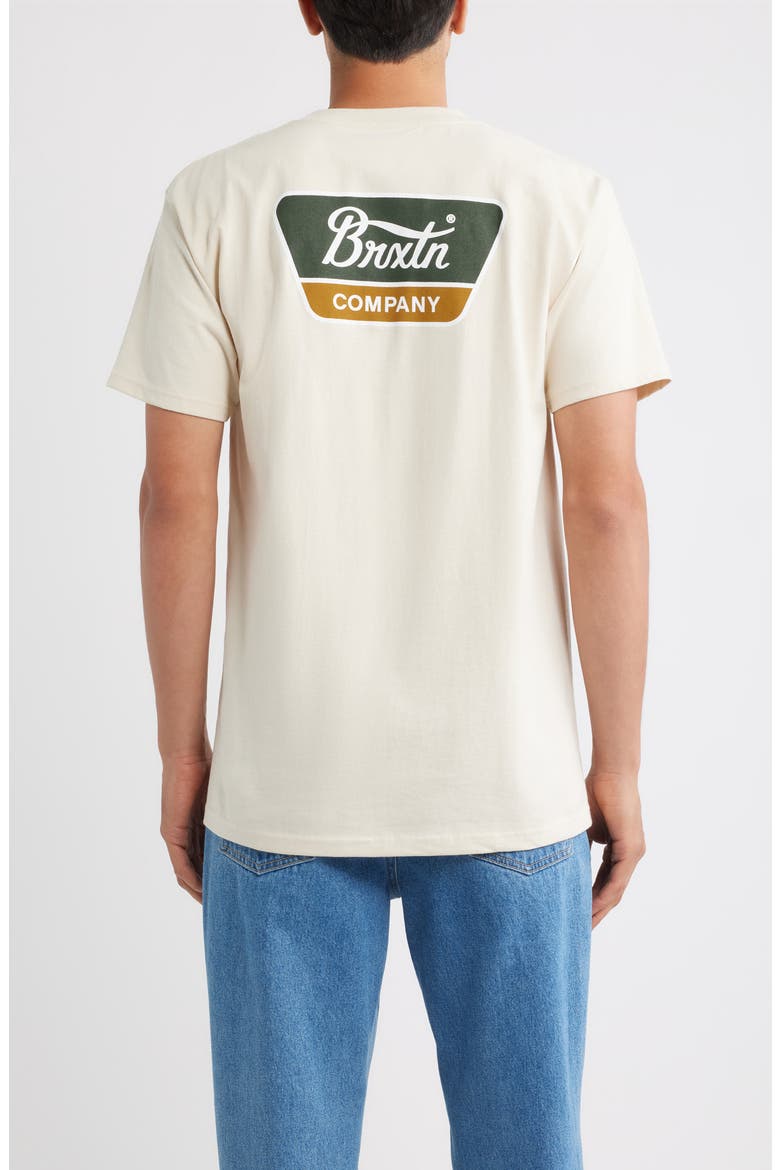 Linwood Logo Graphic T-Shirt, Alternate, color, CREAM/DARK GREEN/METAL BRONZE