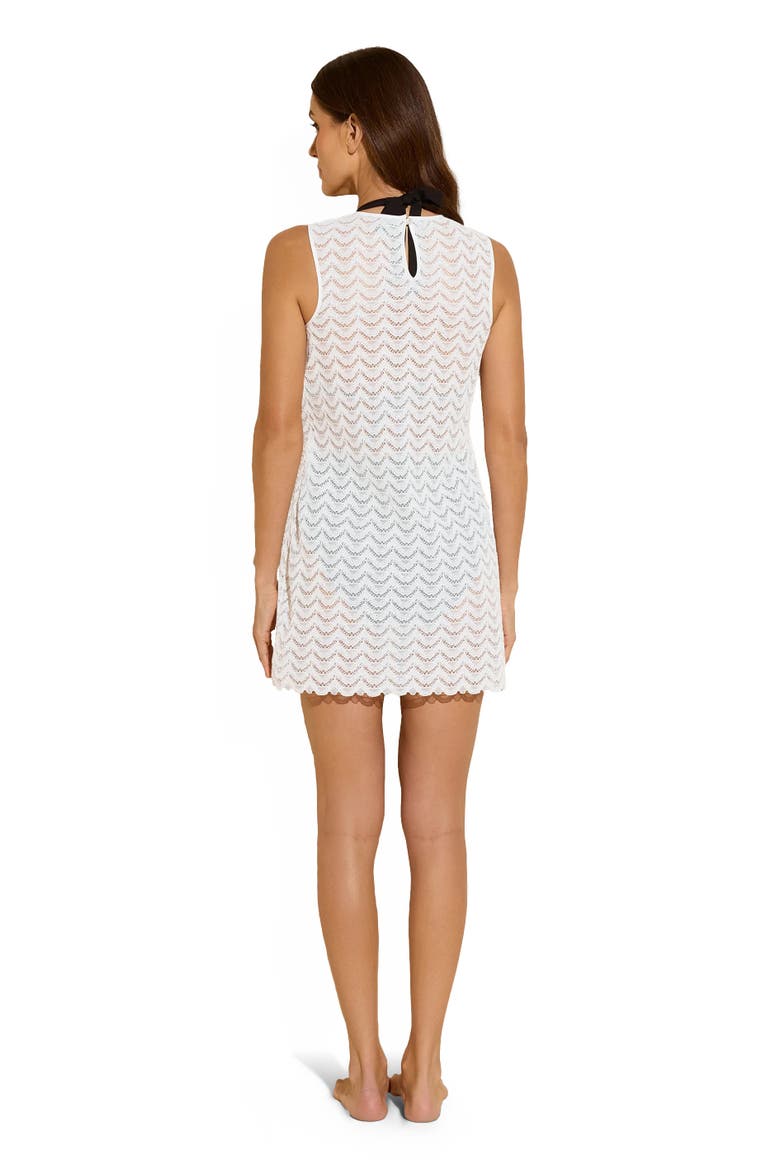 AquaLace Quick-Dry Shift Dress Cover-Up, Alternate, color, Blanc Geo Lace