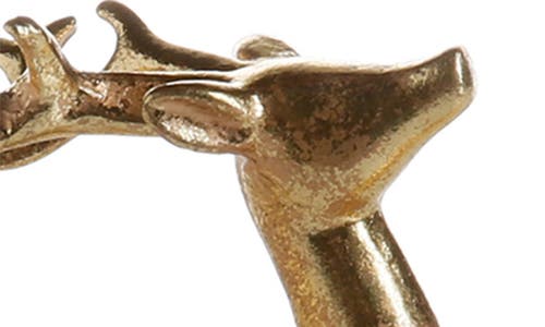 Zodax Set Of 6 Decorative Reindeer Figurines In Gold