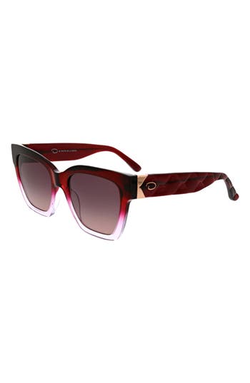 Oscar De La Renta 53mm Butterfly Sunglasses In Berry Gradient