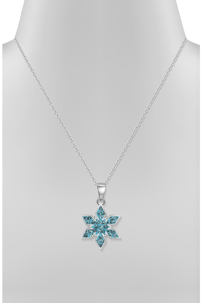 Kids' Crystal Snowflake Pendant Necklace, Alternate, color, BLUE