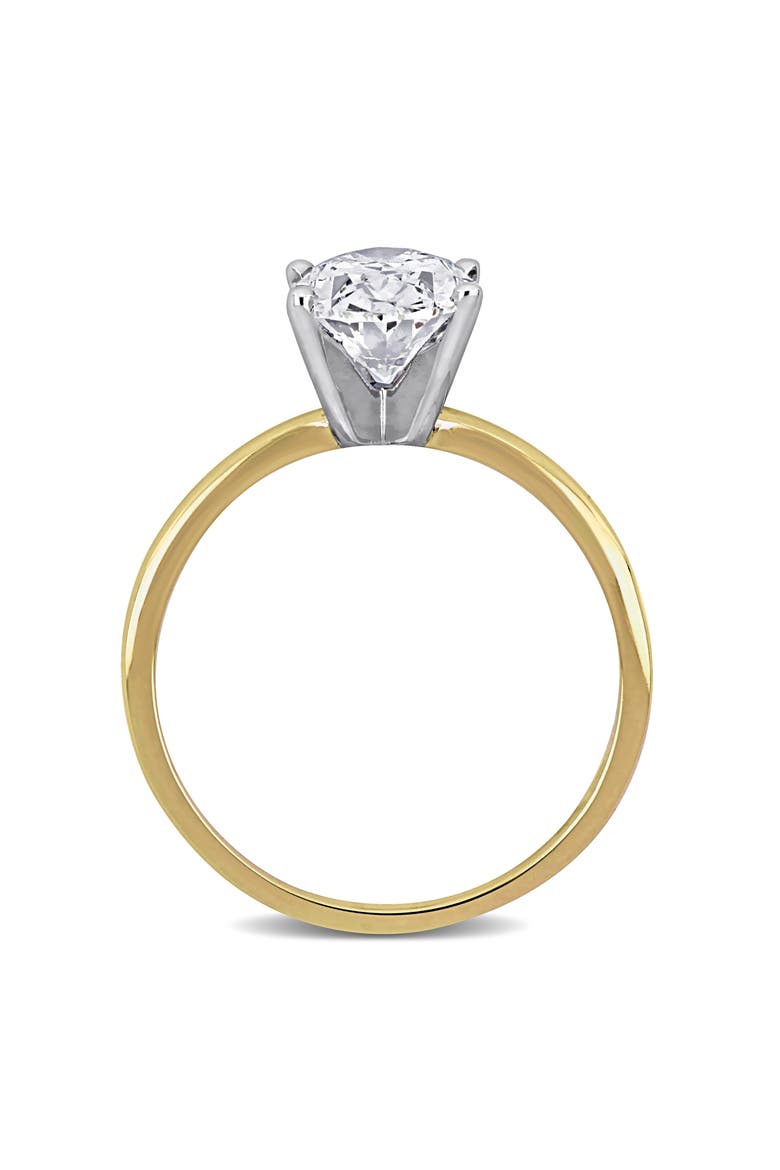 Oval Lab Grown Diamond Solitaire Ring 14k, Alternate, color, Yellow Gold