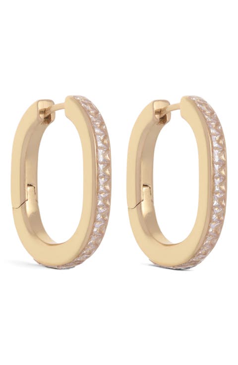 Mia Modern Cubic Zirconia Hoop Earrings