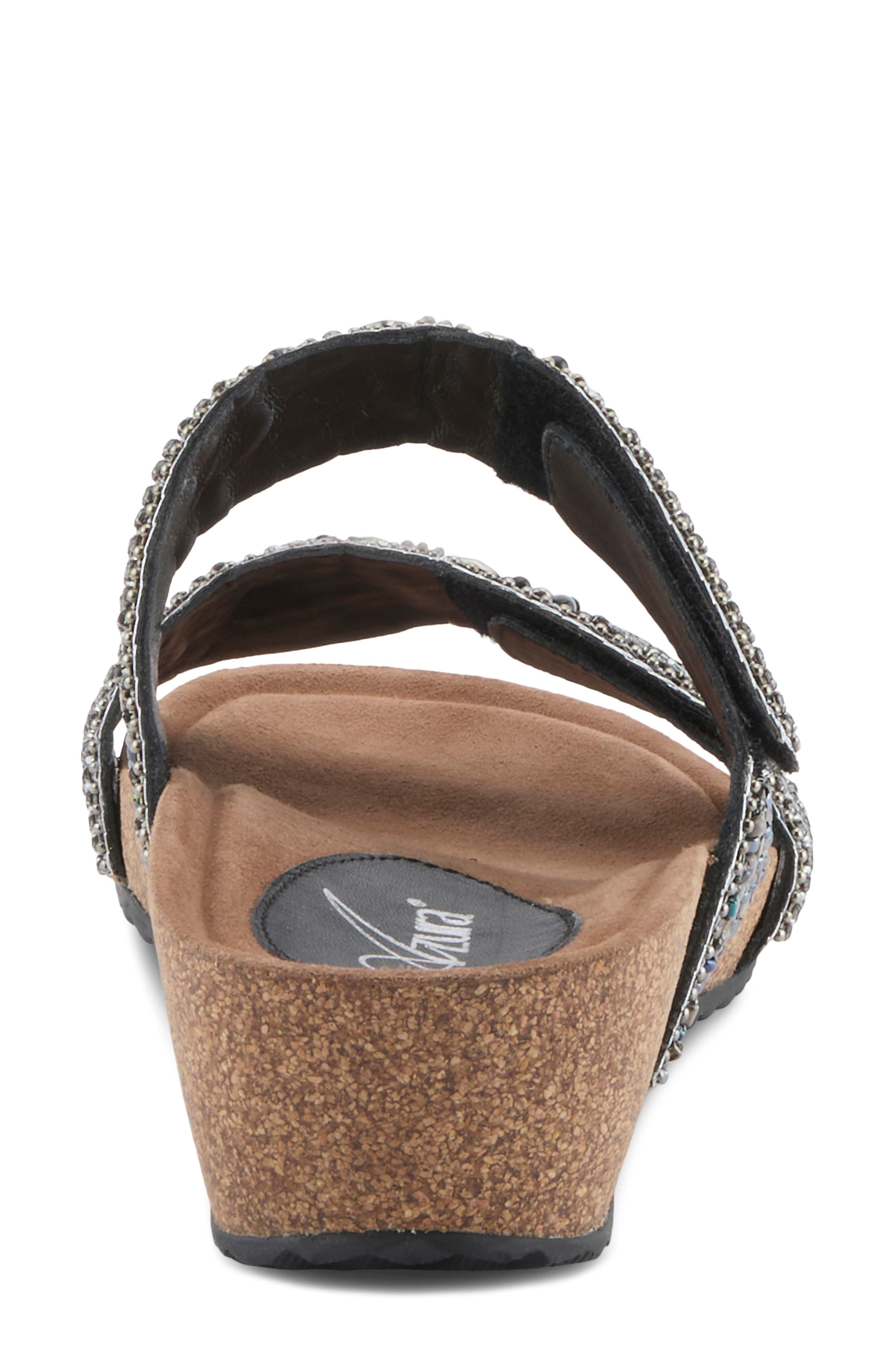 AZURA BY SPRING STEP Bahamain Hand Beaded Platform Sandal, Alternate, color, Black Multi