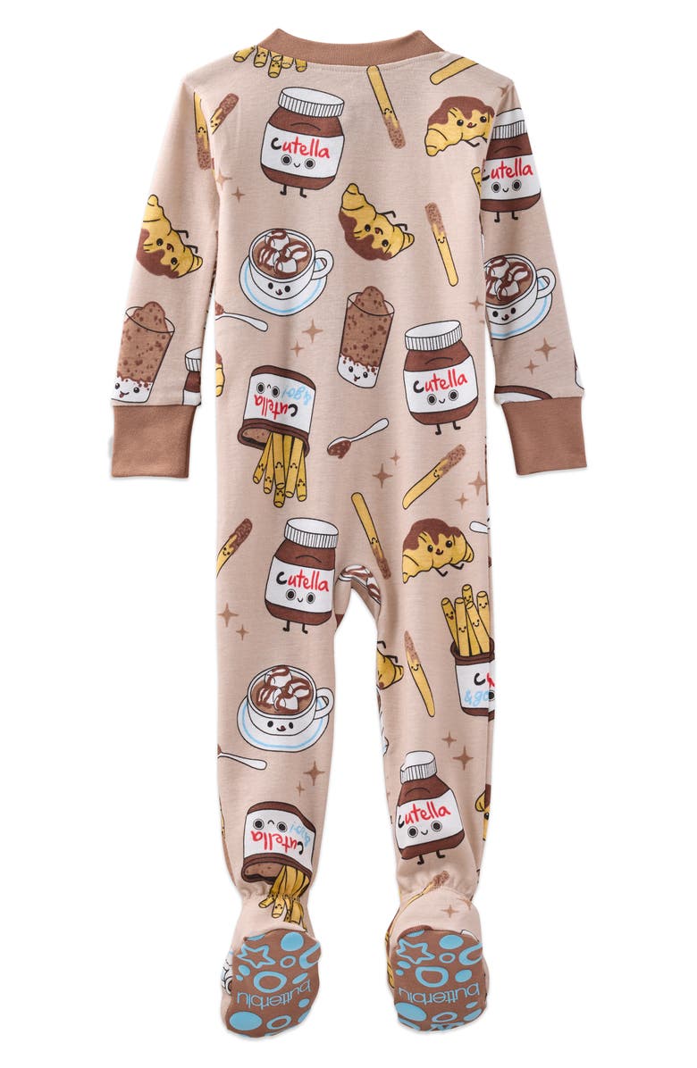BUTTERBLU Cruz One-Piece Organic Cotton Footie Pajamas, Alternate, color, Choc Full Of Cute