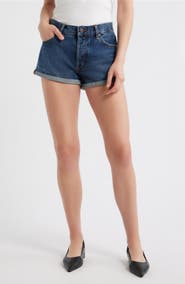 FRAME The Darling Cuffed Denim Shorts
