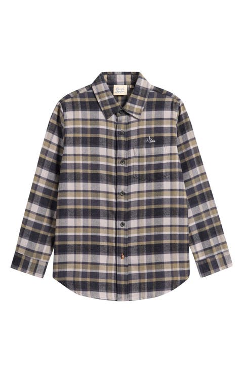 Kids' Plaid Long Sleeve Button Down Shirt