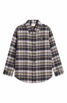 Kids' Plaid Long Sleeve Button Down Shirt