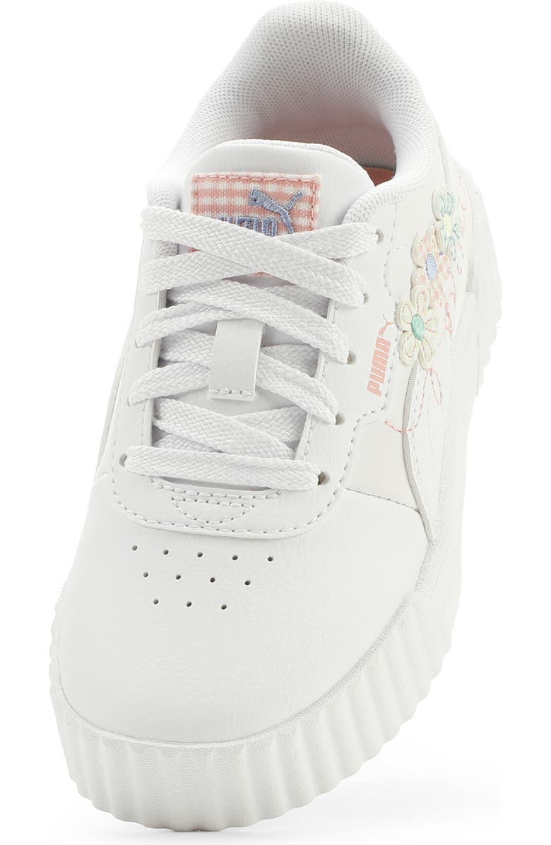 PUMA Kids' Carina 3.0 Crafty Floral Low Top Sneaker, Alternate, color, Puma White/ Rosy/ Lavender