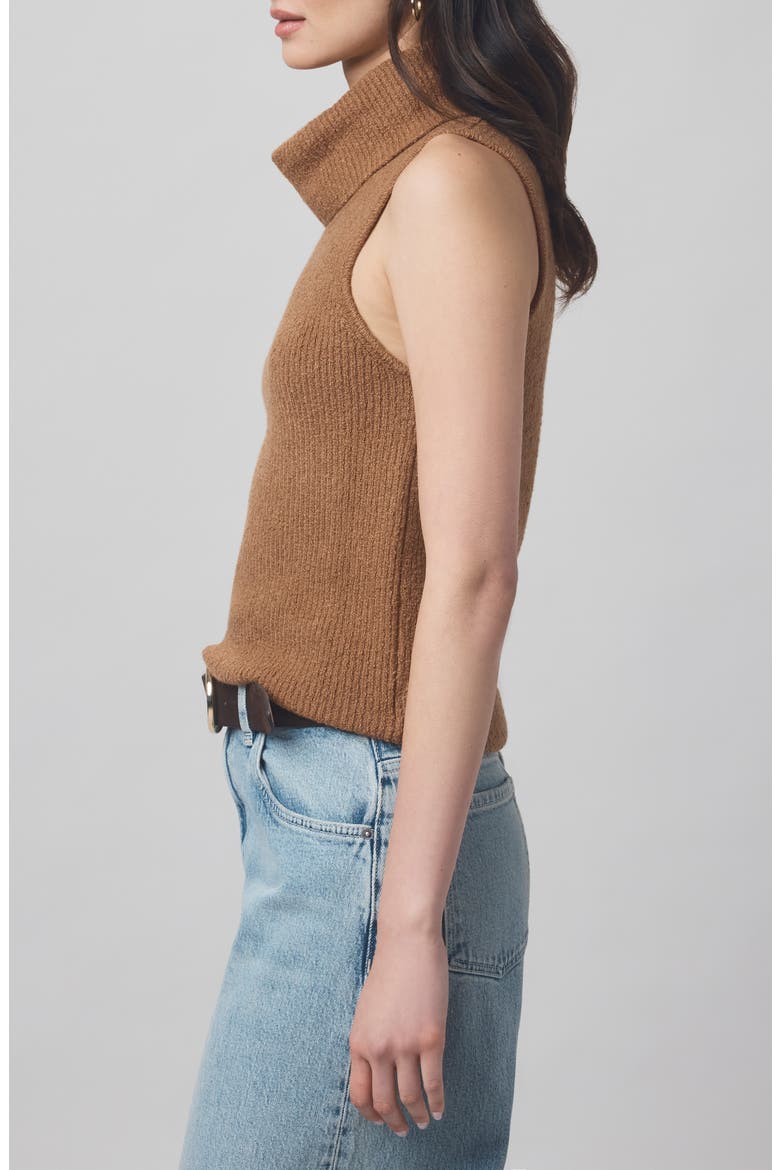 x @cellajaneblog Sleeveless Turtleneck Sweater, Alternate, color, CARAMEL