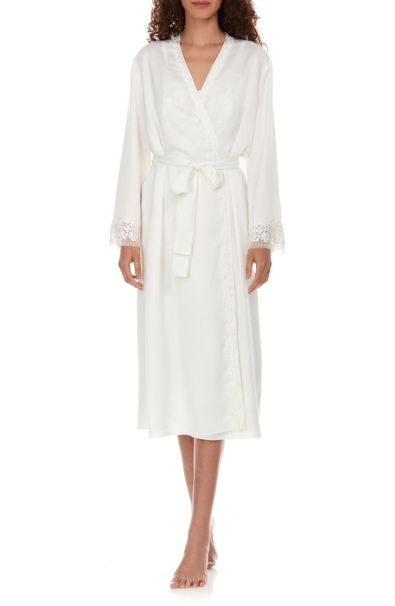 Flora Nikrooz Showstopper Long Robe, Main, color, Ivory