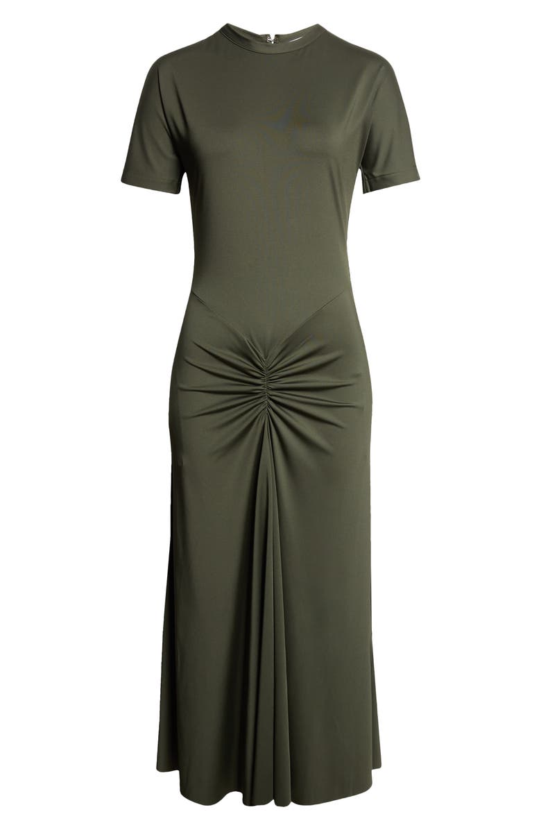 Victoria Beckham Gathered Detail T-Shirt Midi Dress, Alternate, color, Oregano