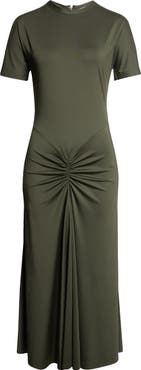 Victoria Beckham Gathered Detail T-Shirt Midi Dress