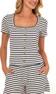 Threads 4 Thought Jamila Stripe Smocked Square Neck Top